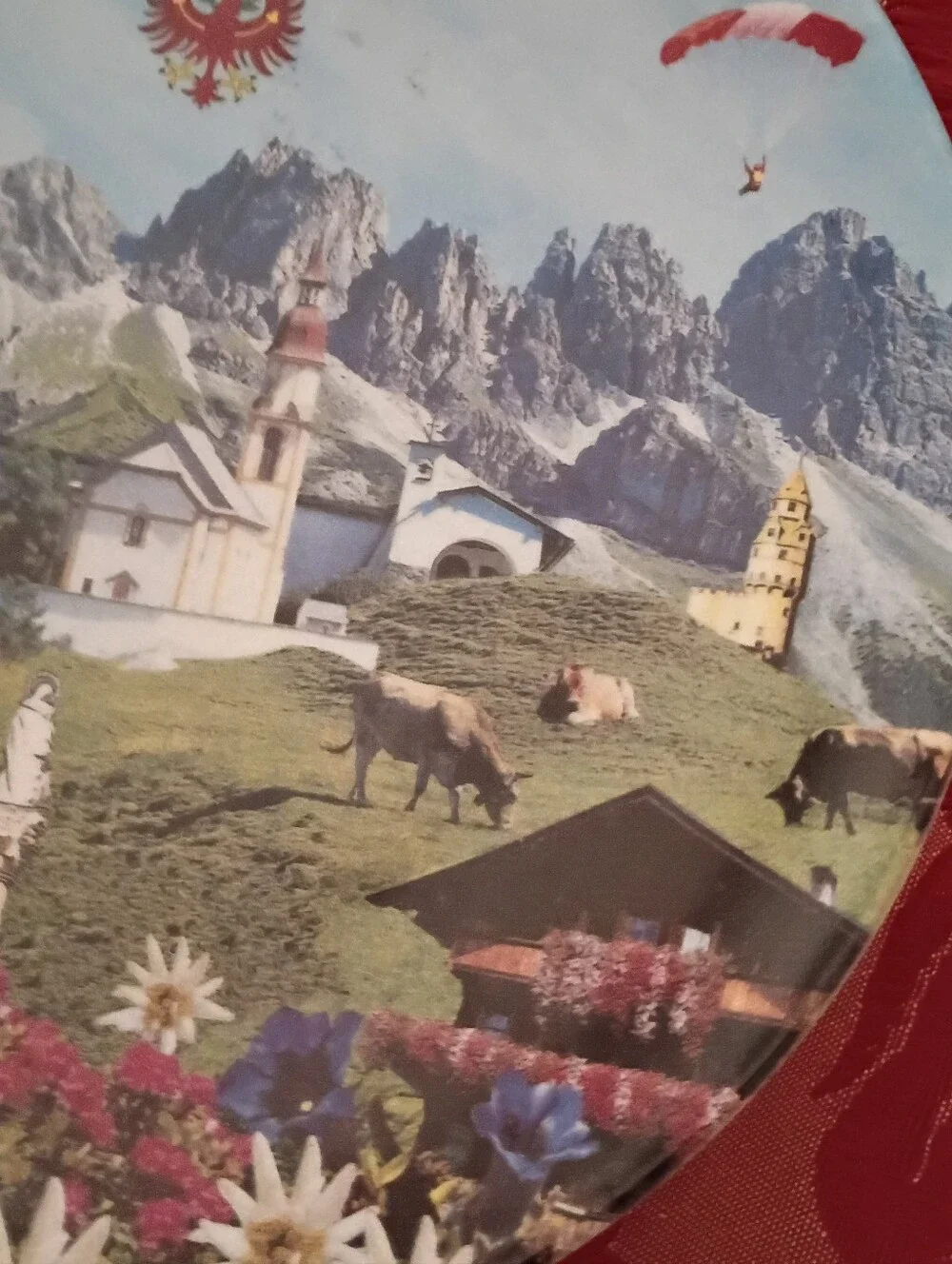 Tirol Austria Decorative Wall Plate - Blue and Yellow Scenic Art